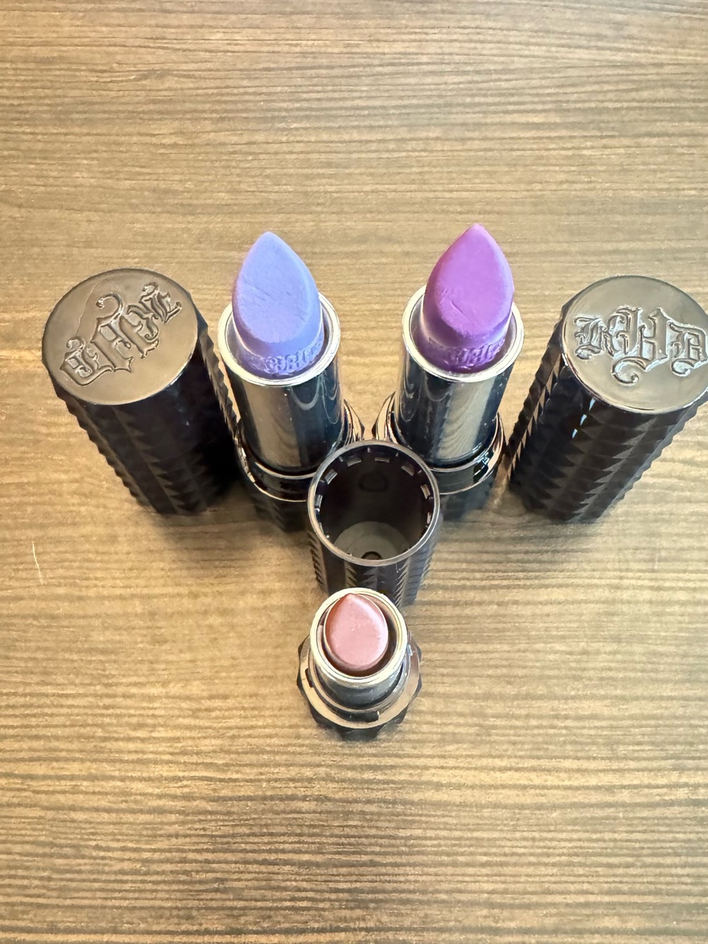 Kat Von D Lipsticks — Lavender, Violet, Mauve Pink